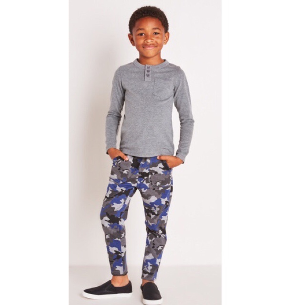 Grey pocket Henley outfit for boys